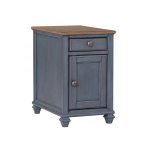 Legends Furniture - Bridgevine Home Americana 14 inch Chairside Table, No Assembly Required, Corduroy Blue Finish - ZAMR-4400