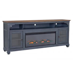 Legends Furniture - Bridgevine Home Americana 86 in Fireplace TV Stand for TVs up to 95 inches, Corduroy Blue Finish - ZAMR-1986