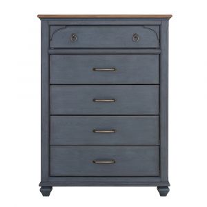 Legends Furniture - Bridgevine Home Americana Chest, No Assembly Required, Corduroy Blue Finish - ZAMR-7016