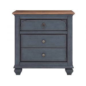 Legends Furniture - Bridgevine Home Americana Nightstand, No Assembly Required, Corduroy Blue Finish - ZAMR-7015