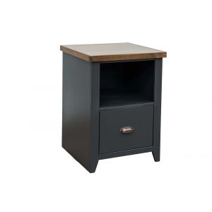 Legends Furniture - Bridgevine Home Essex 22 inch 1-drawer file, No Assembly Required, Black and Whiskey Finish - ES6805.SWK