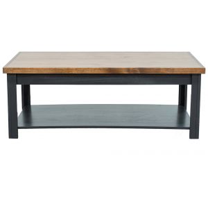 Legends Furniture - Bridgevine Home Essex 48 inch Coffee Table, No Assembly Required, Black and Whiskey Finish - ES4210.SWK