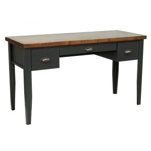 Legends Furniture - Bridgevine Home Essex 53 inch Writing Desk, No Assembly Required,  Black and Whiskey Finish - ES6210.SWK