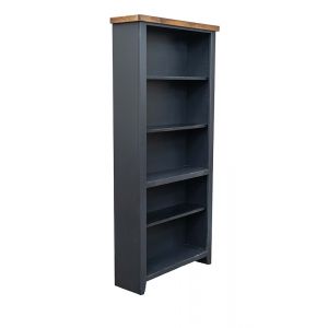 Legends Furniture - Bridgevine Home Essex 72 inch high 5-shelf Bookcase, No Assembly Required, Black and Whiskey Finish - ES6672.SWK