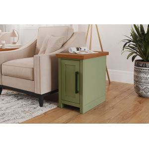 Legends Furniture - Bridgevine Home 14 in. W x 24 in. H Sage Green and Fruitwood Finish Solid Wood Side Table - VY4520.SFL