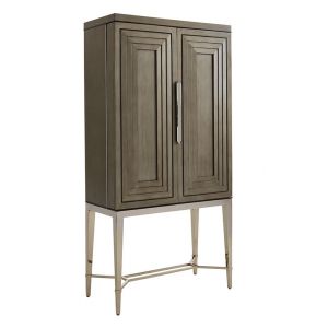 Lexington - Ariana Cheval Two Door Bar Cabinet In Platinum Finished Base And Rich Gray Finish - 01-0732-961c
