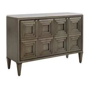 Lexington - Ariana Domaine Four Door Hall Chest In Rich Gray Finish With Silver White Marble Top - 01-0732-972