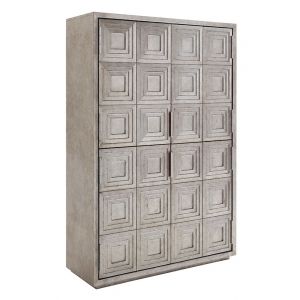 Lexington - Ariana Sanremo Four Door Cabinet In Silver Leaf Finish - 01-0733-975