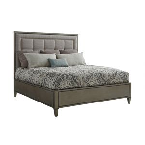 Lexington - Ariana St Tropez King Panel Bed In Rich Gray Finish And Silver Gray Fabric - 01-0732-134c