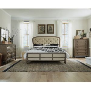 Liberty Furniture - Americana Farmhouse Queen Shelter Bed, Dresser & Mirror, Chest  - 615-BR-QSHDMC