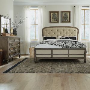 Liberty Furniture - Americana Farmhouse Queen Shelter Bed, Dresser & Mirror  - 615-BR-QSHDM