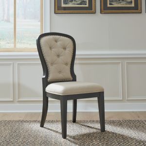 Liberty Furniture - Americana Farmhouse Uph Tufted Back Side Chair - Black (Set of 2) - 615-C0501S-B