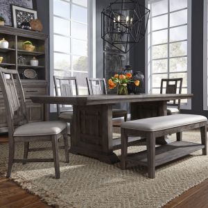 Liberty Furniture - Artisan Prairie Optional 6 Piece Trestle Table Set - 823-DR-O6TRS