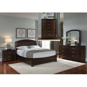 Liberty Furniture - Avalon 5 Piece Queen Platform Bed, Dresser & Mirror, Chest, Night Stand Set - 505-BR-QPLDMCN