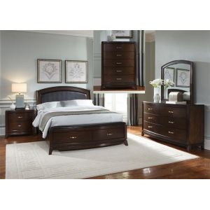 Liberty Furniture - Avalon 5 Piece Queen Storage Bed, Dresser & Mirror, Chest, Night Stand Set - 505-BR-QSBDMCN