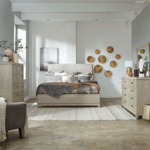 Liberty Furniture - Belmar Queen Uph Bed, Dresser & Mirror, Chest  - 902-BR-QUBDMC