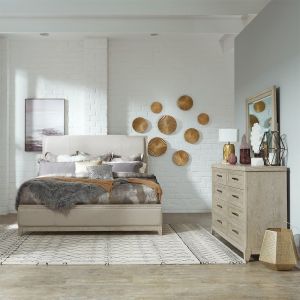 Liberty Furniture - Belmar Queen Uph Bed, Dresser & Mirror  - 902-BR-QUBDM