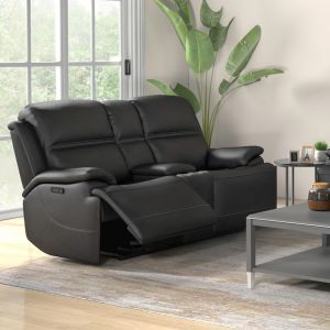Liberty Furniture - Bentley Loveseat with Console P2 & ZG - Graphite - 7003GY-22P