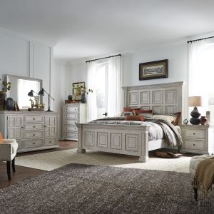 Liberty Furniture - Big Valley California King Panel Bed, Dresser & Mirror, Chest, Night Stand - 361W-BR-CPBDMCN