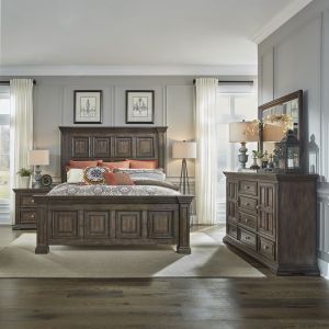 Liberty Furniture - Big Valley California King Panel Bed, Dresser & Mirror, Night Stand - 361-BR-CPBDMN