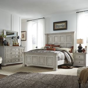 Liberty Furniture - Big Valley King Panel Bed, Dresser & Mirror, Night Stand - 361W-BR-KPBDMN