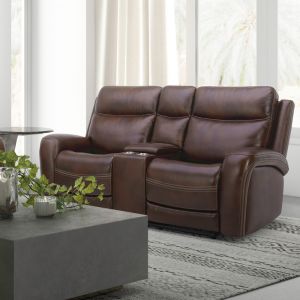 Liberty Furniture - Blair Loveseat with Console P2 & ZG - Cognac - 7005CG-22P