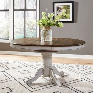 Liberty Furniture - Carolina Crossing Oval Pedestal Table - White - 186W-P4257_186W-T4257