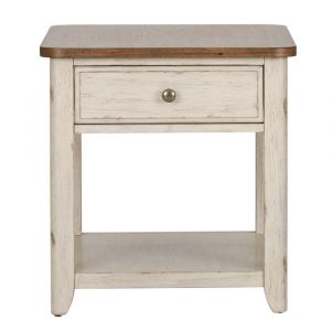 Liberty Furniture - Farmhouse Reimagined End Table with Basket - 652-OT1020