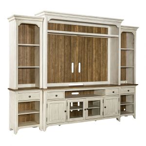 Liberty Furniture - Farmhouse Reimagined Entertainment Center with Piers  - 652-ENT-ECP