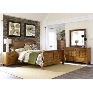 Liberty Furniture - Grandpas Cabin 5 Piece King Sleigh Bed, Dresser & Mirror, Chest, Night Stand Set - 175-BR-KSLDMCN