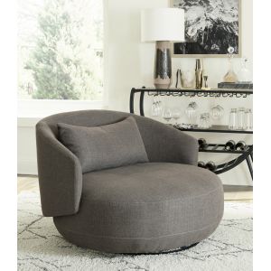 Liberty Furniture - Haley Uph Swivel Cuddler Chair Charcoal - 708-ACH15-GY