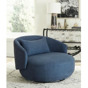 Liberty Furniture - Haley Uph Swivel Cuddler Chair Midnight - 708-ACH15-N