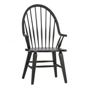 Liberty Furniture - Hearthstone Windsor Back Arm Chair - Black - 482-C1000A