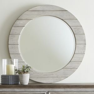 Liberty Furniture - Heartland Round Mirror - White - 824-BR52W