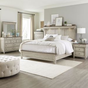 Liberty Furniture - Ivy Hollow Queen Mantle Bed, Dresser & Mirror, Chest, Night Stand  - 457-BR-QMTDMCN