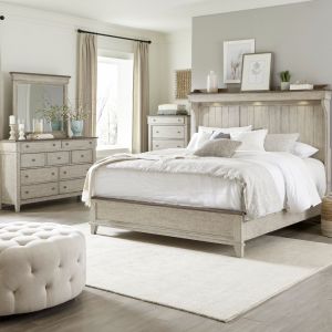 Liberty Furniture - Ivy Hollow Queen Mantle Bed, Dresser & Mirror, Chest  - 457-BR-QMTDMC