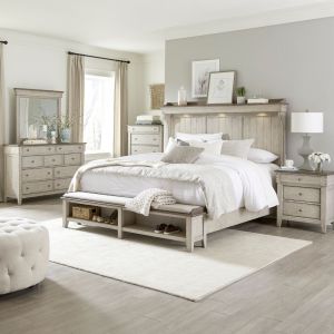 Liberty Furniture - Ivy Hollow Queen Mantle Storage Bed, Dresser & Mirror, Chest, Night Stand  - 457-BR-QMSDMCN