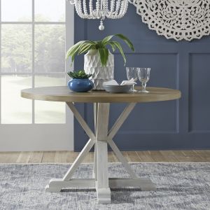 Liberty Furniture - Lakeshore Single Pedestal Table- White - 519WH-T4848