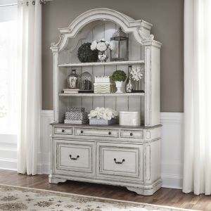Liberty Furniture - Magnolia Manor Opt Credenza & Hutch  - 244-HOJ-OCHS