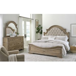 Liberty Furniture - Magnolia Manor Queen Uph Bed, Dresser & Mirror  - 244N-BR-QUBDM