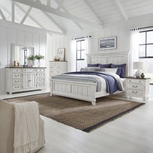 Liberty Furniture - River Place Queen Panel Bed, Dresser & Mirror, Chest, Night Stand  - 237-BR-QPBDMCN