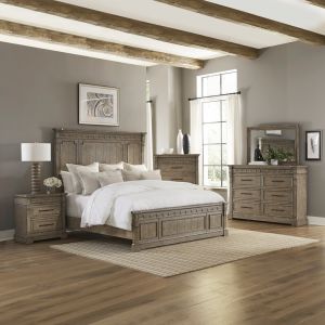 Liberty Furniture - Town & Country Queen Panel Bed, Dresser & Mirror, Chest, NS  - 711-BR-QPBDMCN