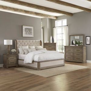 Liberty Furniture - Town & Country Queen Shelter Bed, Dresser & Mirror, Chest, NS  - 711-BR-QSHDMCN
