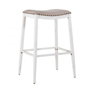 Liberty Furniture - Vintage Series Backless Uph Barstool- Antique White (Set of 2) - 179-B000130-AW