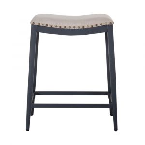 Liberty Furniture - Vintage Series Backless Uph Counter Chair- Navy (Set of 2) - 179-B000124-N