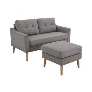 Serta - Aksel Loveseat and Ottoman Set, Charcoal by Lifestyle Solutions - 130A005CHR