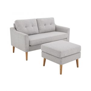 Serta - Aksel Loveseat and Ottoman Set, Light Grey by Lifestyle Solutions - 130A005LTG