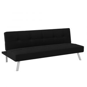 Serta - Cailey Fabric Convertible Futon, Black by Lifestyle Solutions - SC-CRYS3LU2001