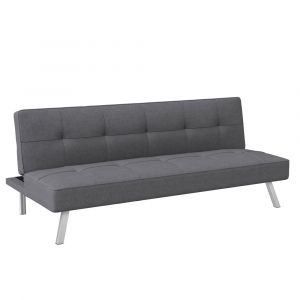Serta - Cailey Fabric Convertible Futon, Charcoal by Lifestyle Solutions - SC-CRYS3LU2012