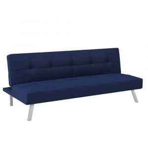 Serta - Cailey Fabric Convertible Futon, Navy by Lifestyle Solutions - SC-CRYS3LU2051